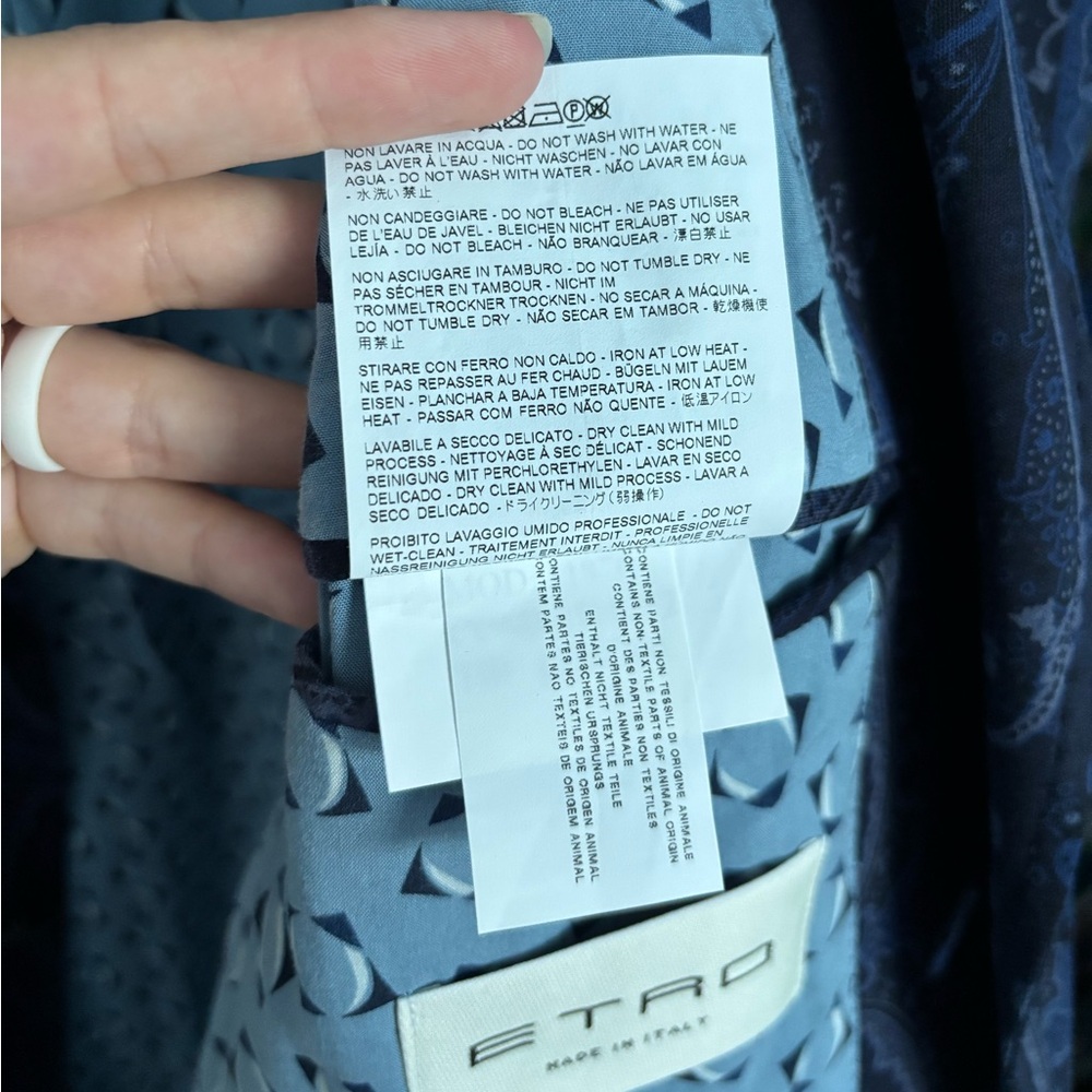 Men's Etro Printed Sport Coat Blazer in Blue 52 - Picture 13 of 14